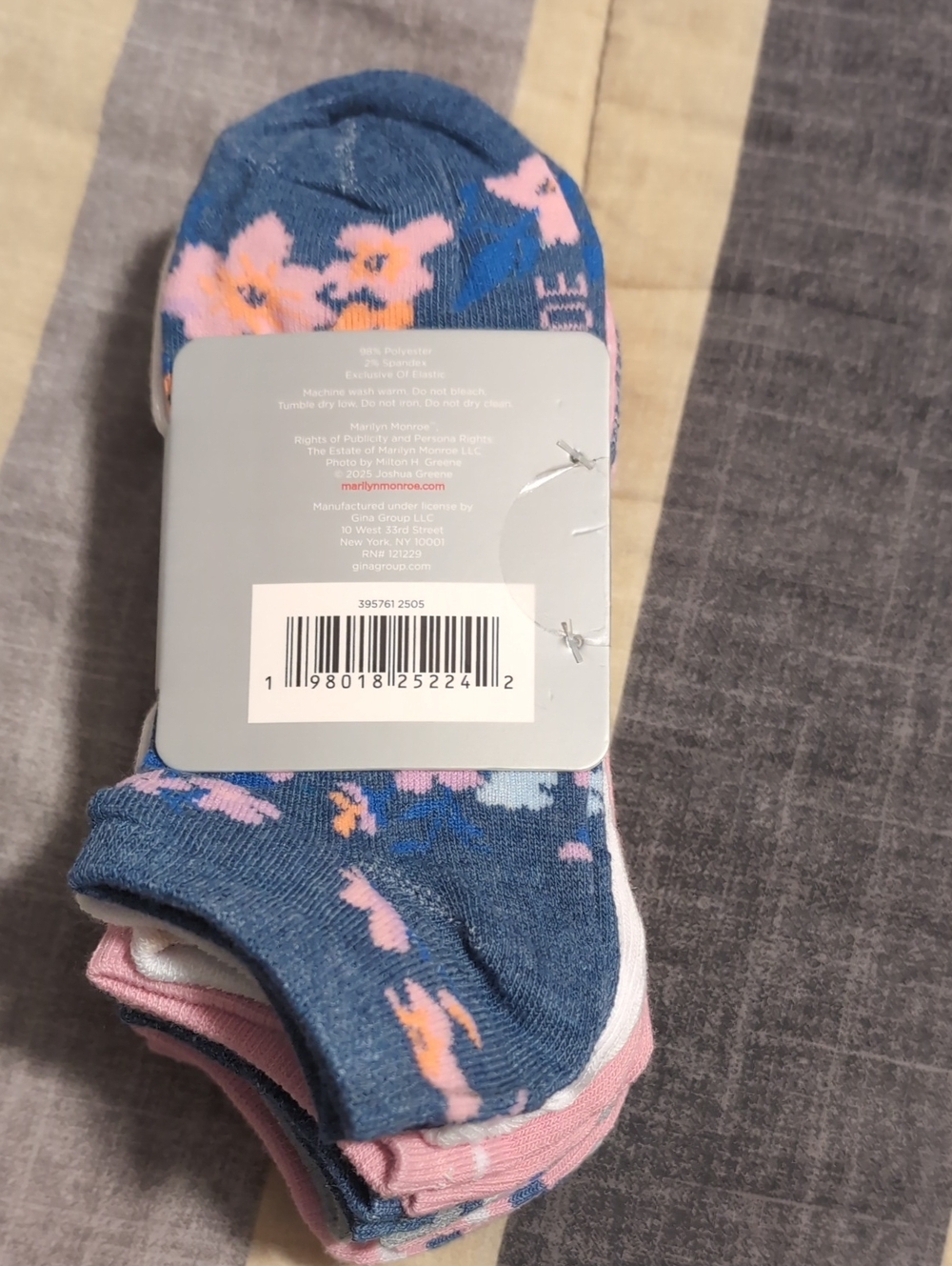 Marilyn Monroe Floral Low Cut Socks 10 Pairs New - Picture 2 of 4